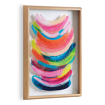 Uniek Kate And Laurel Blake Framed Printed Glass Art, 18" x 24", Bright Abstract