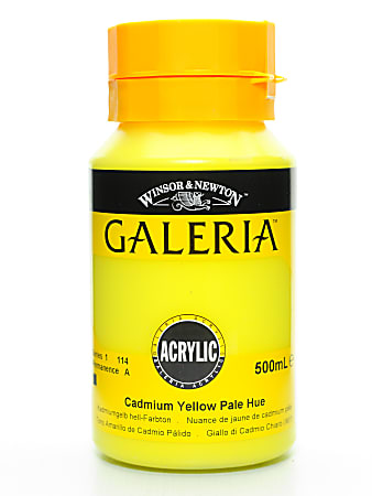 Winsor & Newton Galeria Flow Formula Acrylic Colors, 500 mL, Cadmium Yellow Pale Hue, 114
