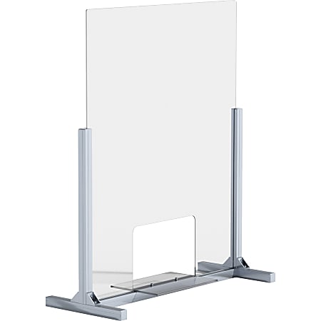 Lorell® Removable Shelf Glass Protective Screen, 30" x 36", Clear