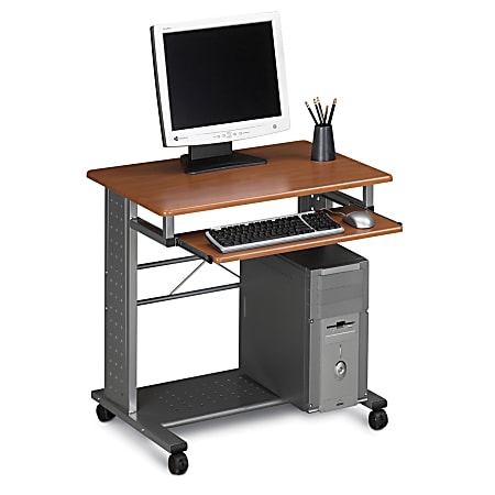 Eastwinds Empire Mobile PC Workstation, 29-3/4"H x 23-1/2"W x 29-3/4"D, Medium Cherry/Metallic Gray