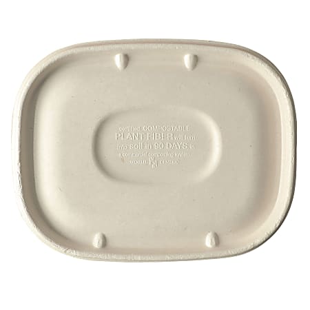 World Centric Fiber Container Lids, 8-15/16"H x 6-15/16"W x 7/16"D, Natural, Carton Of 400 Lids