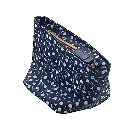 See Jane Work® Going Places Flat-Bottom Pouch, 8"H x 4 3/4"W x 5"D, Navy Floral