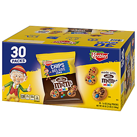 Keebler M M Cookie Packs 1.6 Oz Box Of 30 - Office Depot