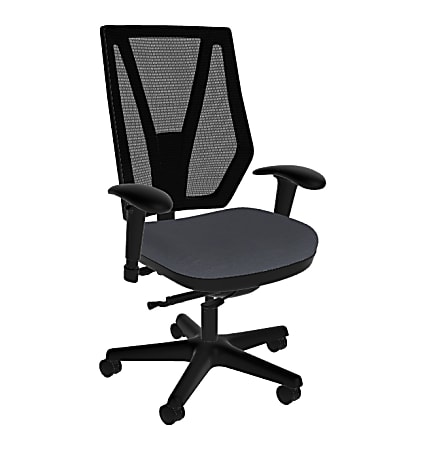 Sitmatic GoodFit Mesh Synchron High-Back Chair With Adjustable Arms, Gray/Black