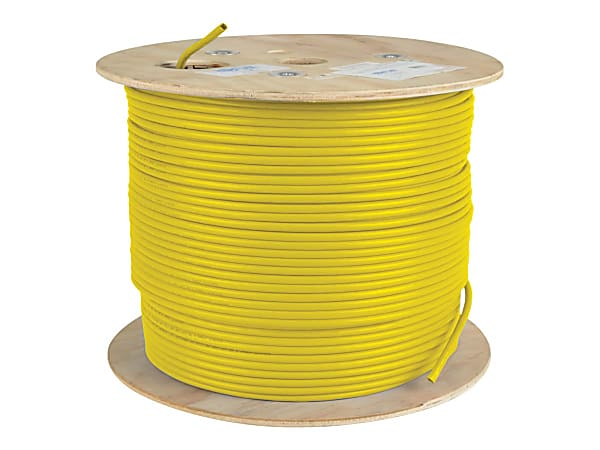 Eaton Tripp Lite Series Cat5e 350 MHz Solid Core (UTP) PVC Bulk Ethernet Cable - Yellow, 1000 ft. (304.8 m), TAA - Bulk cable - TAA Compliant - 1000 ft - UTP - CAT 5e - IEEE 802.3ab/IEEE 802.5 - solid - yellow