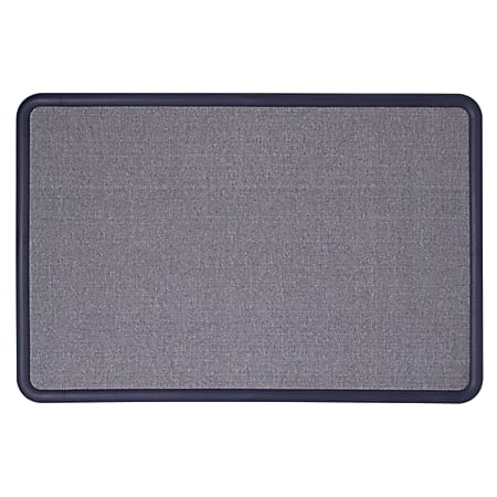 Quartet® Contour® Fabric Bulletin Board, 48" x 36", Plastic Frame With Light Blue/Navy Finish