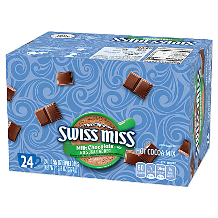 Swiss Miss Hot Cocoa No Sugar Added 0.55 Oz. Box Of 24 - Office Depot