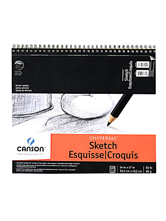 Canson Universal Heavyweight Sketch Pad, 14" x 17", 100 Sheets Per Pad