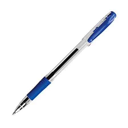 Stride Schneider Gel IT Gel Grip Pens, Medium Point, 0.8 mm, Translucent Barrel, Blue Ink, Pack Of 12