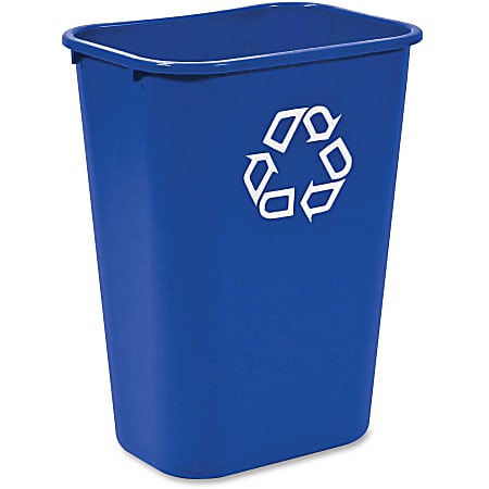 Rubbermaid Commercial Large Recycling Wastebasket - 10.31 gal Capacity - Sturdy - 15.3" Height x 20" Width x 10" Depth - Plastic - Blue - 12 / Carton