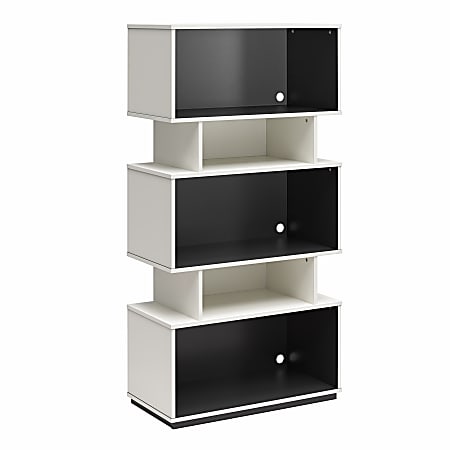 NTense Shadow 62"H 5-Shelf Gaming Storage Unit Bookcase, White/Matte Black