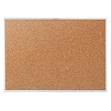 Quartet® Classic Cork Bulletin Board, 18" x 24", Aluminum Frame With Silver Finish