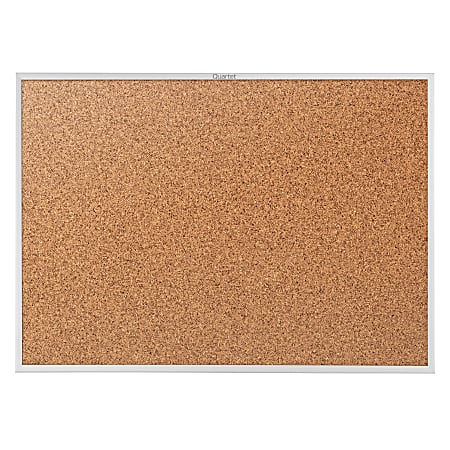 Quartet® Classic Cork Bulletin Board, 36" x 48", Aluminum Frame With Silver Finish