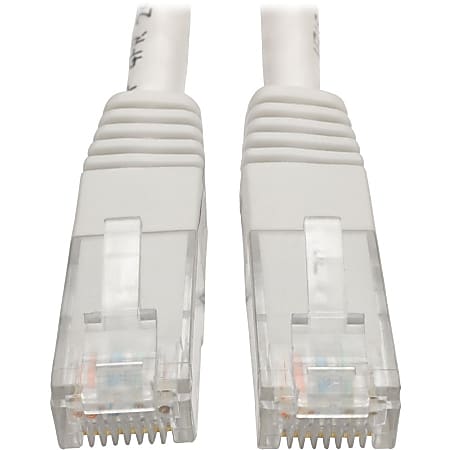 Tripp Lite Cat6 Cat5e Gigabit Molded Patch Cable RJ45 M/M 550MHz White 20ft - 1x RJ-45 Male Network - N200020WH