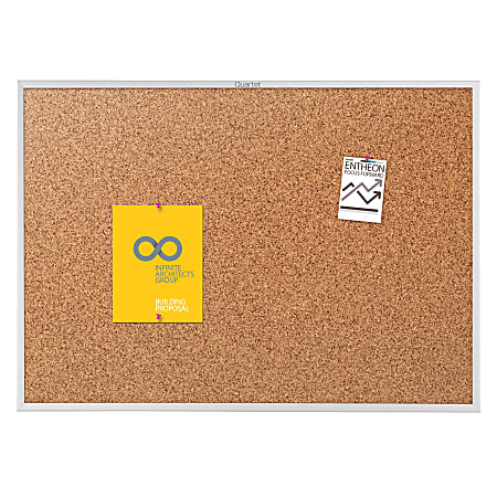 Quartet® Classic Cork Bulletin Board, 36" x 60", Aluminum Frame With Silver Finish