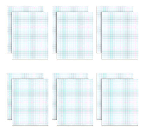 TOPS™ Quadrille Pad, 8 1/2" x 11", Quad Ruled, White, 50 Sheets Per Pad, Pack Of 12 Pads