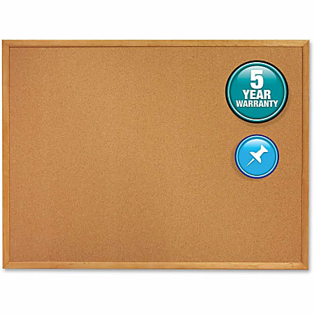 Quartet® Natural Cork Bulletin Board, 48" x 72", Wood Frame With Oak Finish