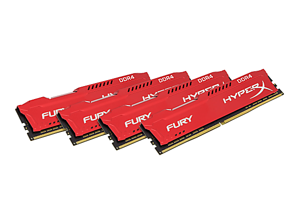 HyperX FURY - DDR4 - kit - 64 GB: 4 x 16 GB - DIMM 288-pin - 2933 MHz / PC4-23400 - CL17 - 1.2 V - unbuffered - non-ECC - red