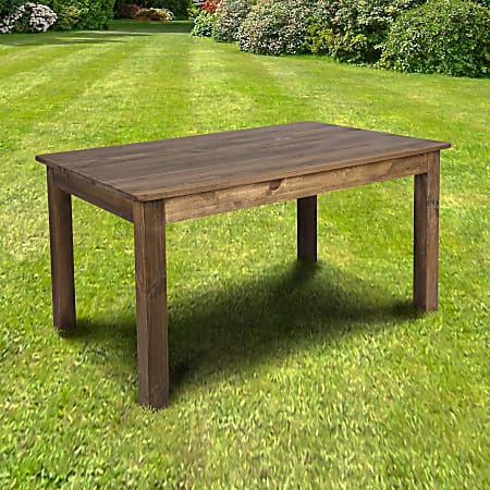 Flash Furniture Rectangular Pine Farm Dining Table, 30"H x 38"W x 60"D, Antique Rustic