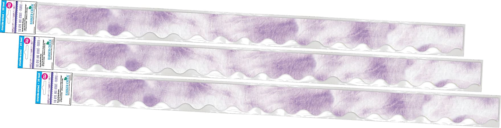 Barker Creek Double-Sided Scalloped-Edge Border Strips, 2-1/4" x 36", Purple Tie-Dye, Pack Of 39 Strips