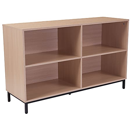 Flash Furniture 30"H 4-Shelf Open Bookcase, Oak