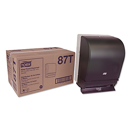 Tork Push Bar Wall-Mounted Hand Towel Roll Dispenser, Gray