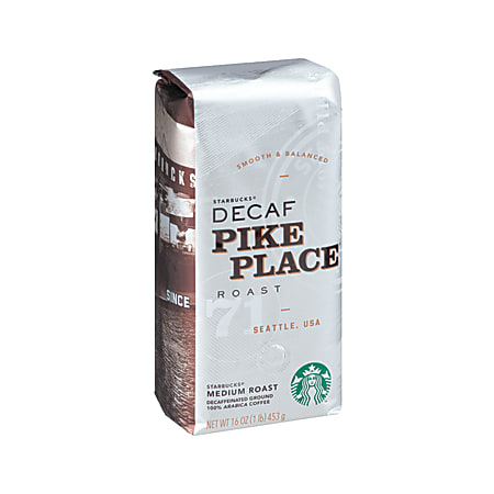 Starbucks® Pike Place Ground Coffee, Decaffeinated, Medium Roast, 1 Lb Per Bag