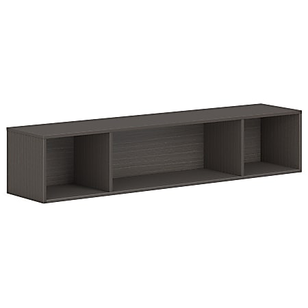 HON Mod Wall Mounted Storage | Open | 66"W | Slate Teak Finish, 39.8"H x 66"W x 14"D, Slate Teak