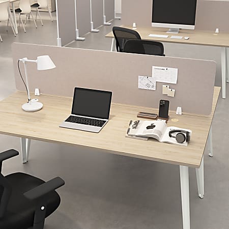 Bush Business Furniture Desktop Privacy Screen, Polyester, 70"W, Warm Beige, Standard Delivery