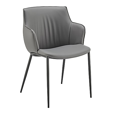 Eurostyle Ronja Faux Leather Armchair, Gray/Black