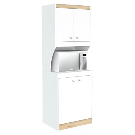 Inval® Microwave/Kitchen 23-5/8"W Storage Cabinet, White/Vienes Oak