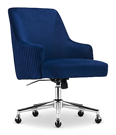 Serta&reg; Scarlett Ergonomic Fabric Mid-Back Home Office Chair, Midnight Blue