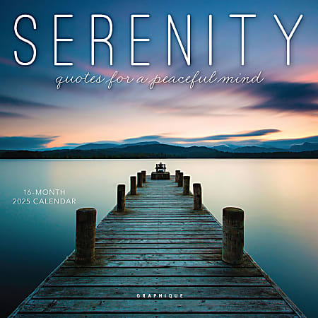 2025 Graphique Inspirational Monthly Mini Calendar, 7” x 7”, Serenity, January 2025 To December 2025, MY040