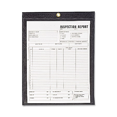 C-Line® Stitched Shop Ticket Holders With Black Backing, 8 1/2" x 11", Box Of 25