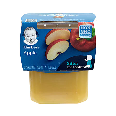 Gerber 2nd Foods Apple Baby Food 4 Oz 2 Tubs Per Pack Box Of 8 Packs ...