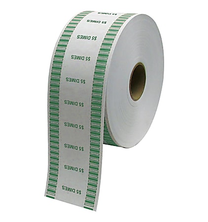 Control Group Automatic Coin Wraps, Dimes, Green, 2,000 Wraps Per Roll, Pack Of 8 Rolls