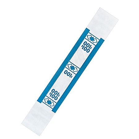 PM™ Company Currency Bands, $100.00, Blue, Pack Of 1,000