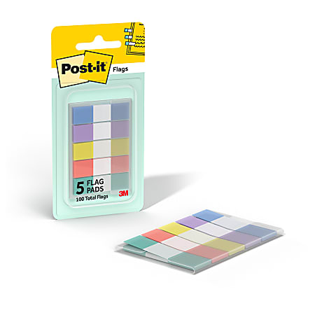 Post it Flags .47 x 1.7 in 1 Flag Dispenser 100 FlagsDispenser ...