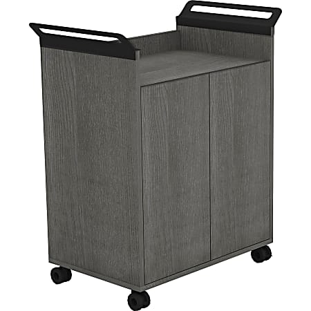 Lorell® Mobile Storage Cabinet with 2 Doors, Weathered Charcoal