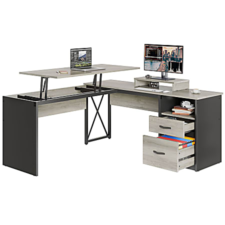 Light grey computer desk sale