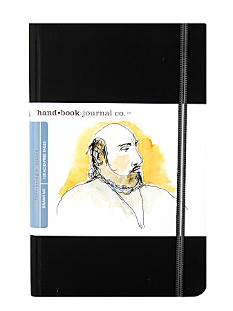 Hand Book Journal Co. Travelogue Drawing Journals, Portrait, 5 1/2" x 8 1/4", 128 Pages, Ivory Black, Pack Of 2