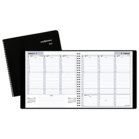 DayMinder® Weekly Appointment Book, 8" x 8 1/2", Black, January to December 2018 (G59500-18)