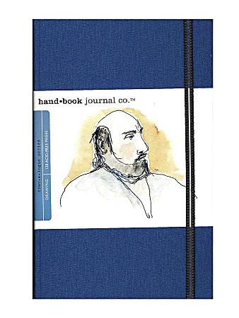 HandBook Journal Co. Travelogue Drawing Journals, Landscape, 5 1/2" x 8 1/4", 128 Pages, Ultramarine Blue, Pack Of 2