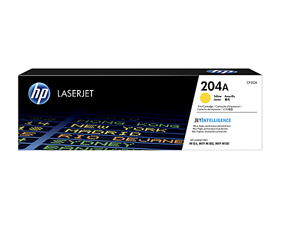 HP 204A Yellow Toner Cartridge, CF512A