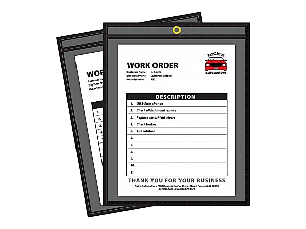 C Line Stitched Vinyl Shop Ticket Holders 9 x 12 Clear Box Of 25 - Office  Depot