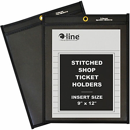 C Line Stitched Shop Ticket Holders With Black Backing 9 x