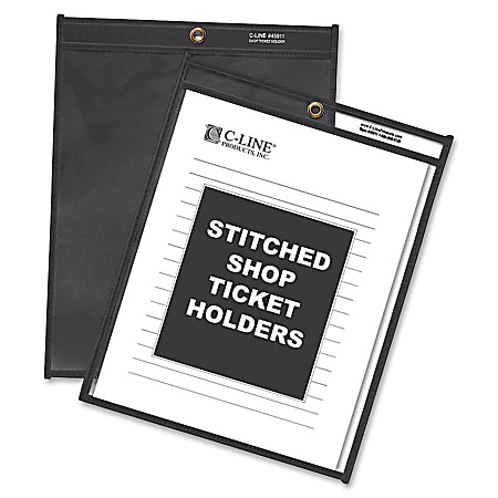 C-Line® Stitched Shop Ticket Holders With Black Backing,