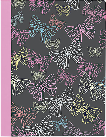 Office Depot® Brand Fashion Composition Notebook, 7-1/2" x 9-3/4", Wide Ruled, 160 Pages (80 Sheets), Butterflies