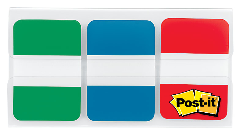 Post-it Tabs, 1 in. x 1.5 in., Pack of 66 Tabs, 3 Dispensers