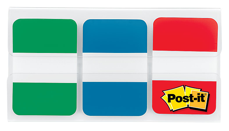 Post-it® Tabs, 1 in. x 1.5 in., Pack of 66 Tabs, 3 Dispensers
